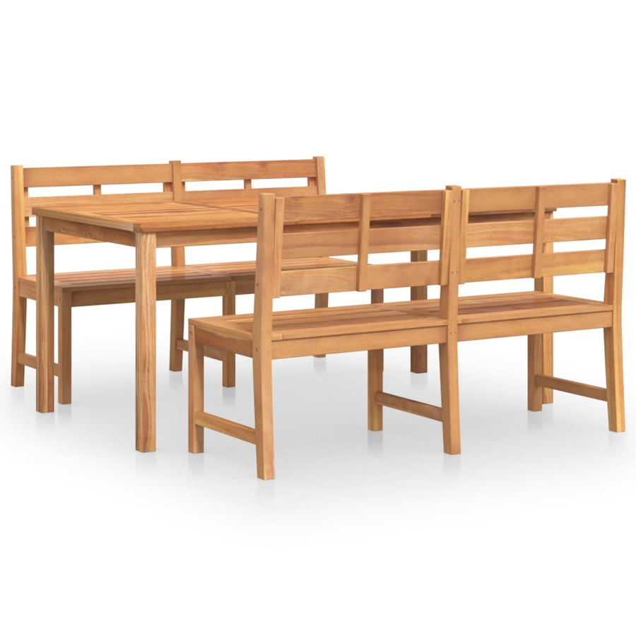 3-Delige Tuinset Massief Teakhout 180 cm tafellengte 2x Bank + Tafel