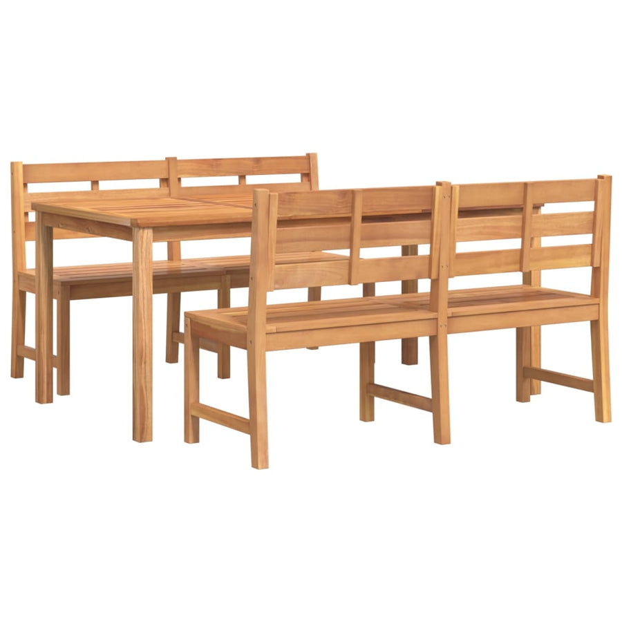3-Delige Tuinset Massief Teakhout 180 cm tafellengte 2x Bank + Tafel