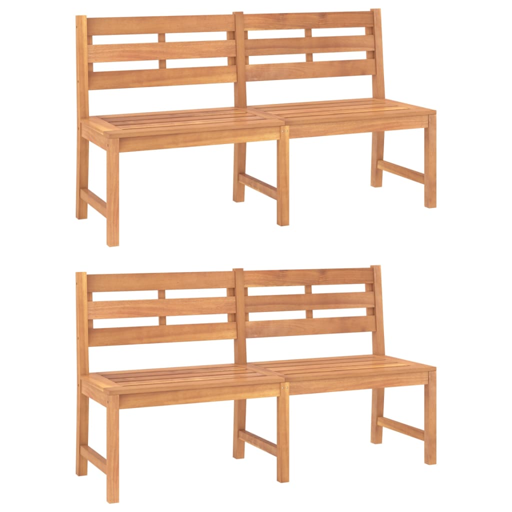 3-Delige Tuinset Massief Teakhout 180 cm tafellengte 2x Bank + Tafel