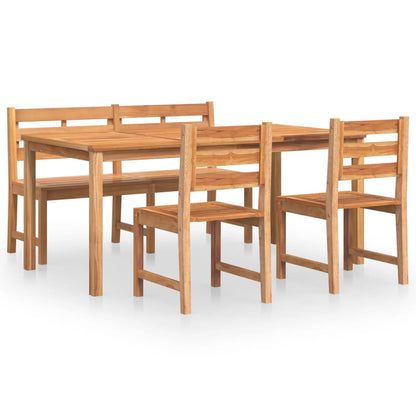 4-Delige Tuinset Massief Teakhout 180 cm tafellengte Bank + 2x stoel + Tafel
