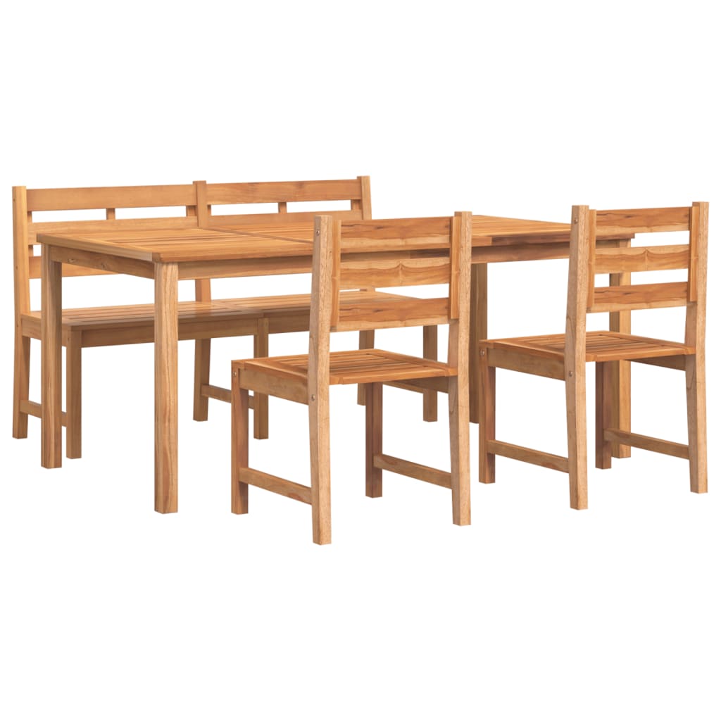 4-Delige Tuinset Massief Teakhout 180 cm tafellengte Bank + 2x stoel + Tafel