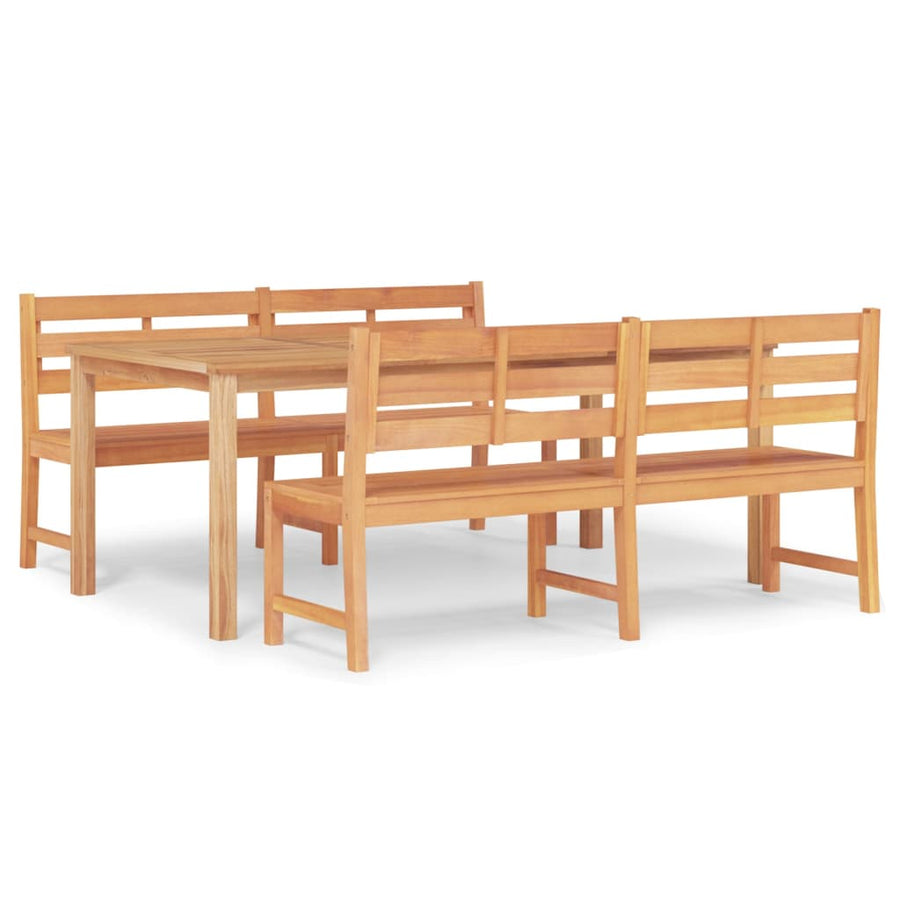 3-Delige Tuinset Massief Teakhout 200 cm tafellengte 2x Bank + Tafel