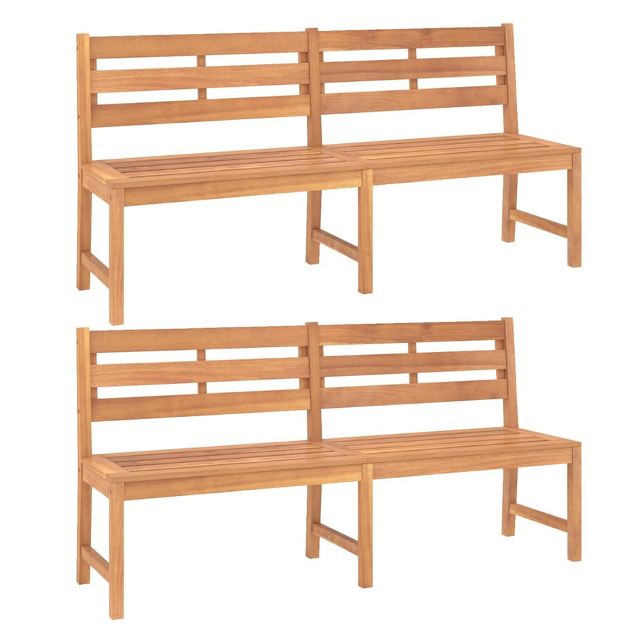 3-Delige Tuinset Massief Teakhout 200 cm tafellengte 2x Bank + Tafel
