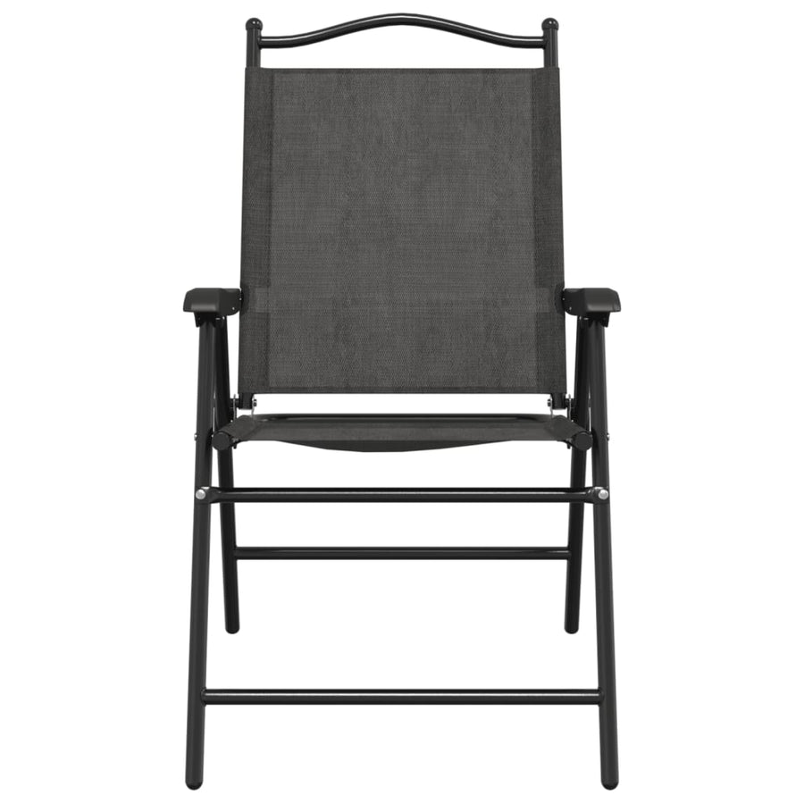 Tuinstoelen 4 st inklapbaar staal en textileen gemêleerd grijs