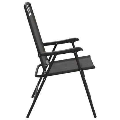 Tuinstoelen 4 st inklapbaar staal en textileen gemêleerd grijs