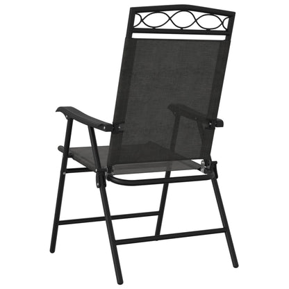 Tuinstoelen 4 st inklapbaar staal en textileen gemêleerd grijs