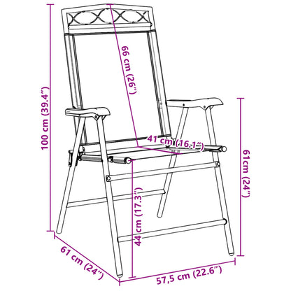 Tuinstoelen 8 st inklapbaar staal en textileen gemêleerd grijs