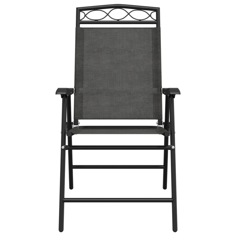 Tuinstoelen 8 st inklapbaar staal en textileen gemêleerd grijs