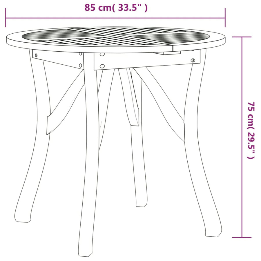 3-delige Tuinset massief acaciahout