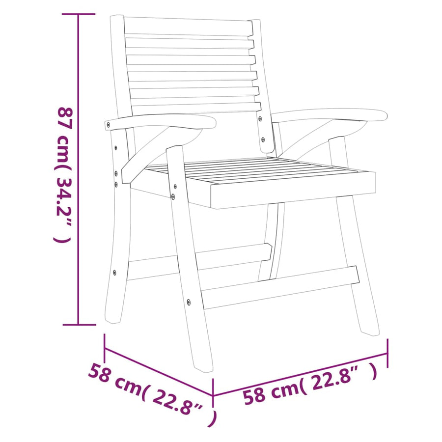 3-delige Tuinset massief acaciahout