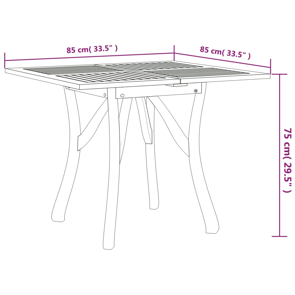 3-delige Tuinset massief acaciahout