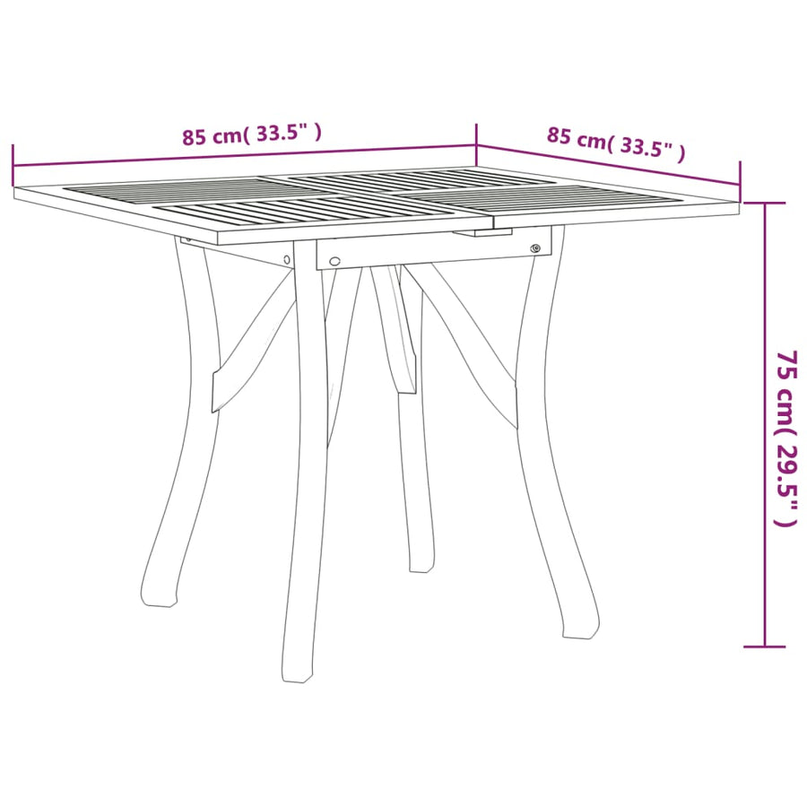 3-delige Tuinset massief acaciahout
