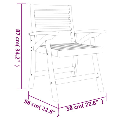Tuinstoelen 4 st 58x58x87 cm massief acaciahout