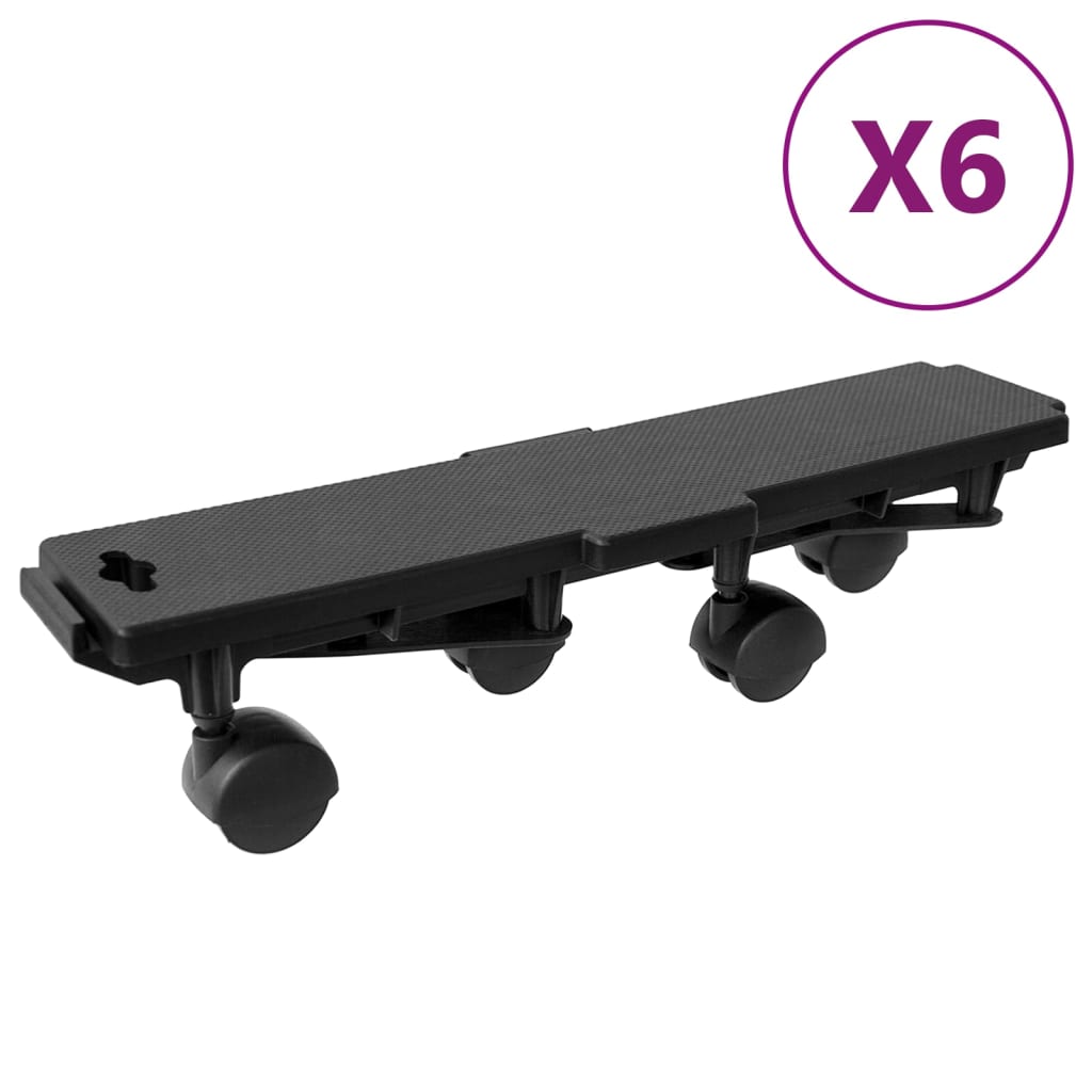 Verhuishondjes Met 4 Wielen 6 St 170 Kg Polypropeen Zwart 3