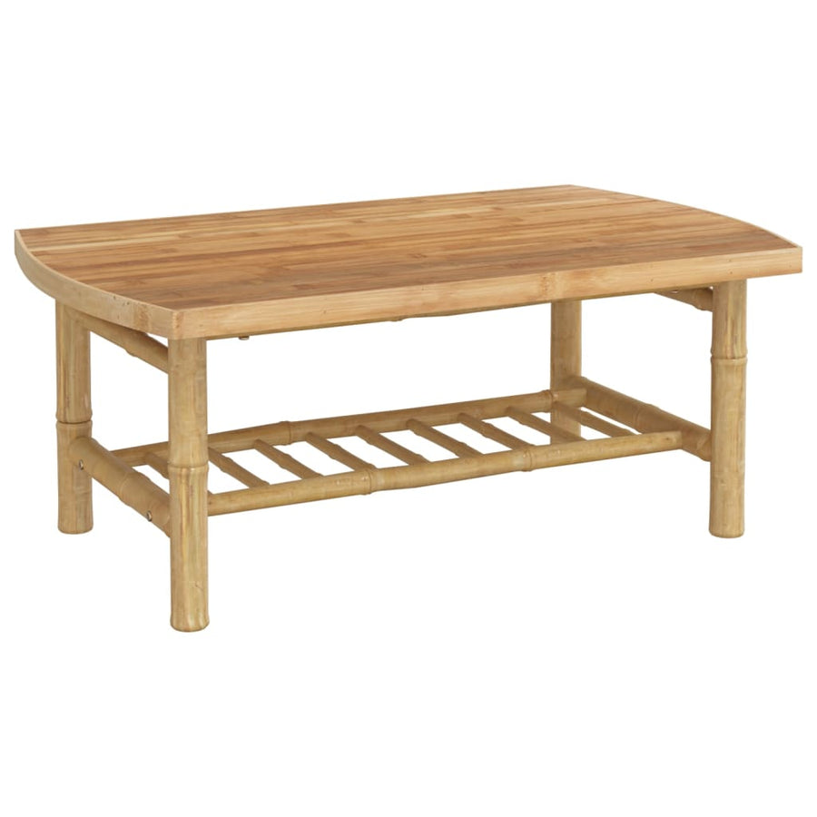 3-Delige Loungeset Met Kussens Bamboe Crèmewit 2x Bank + Tafel