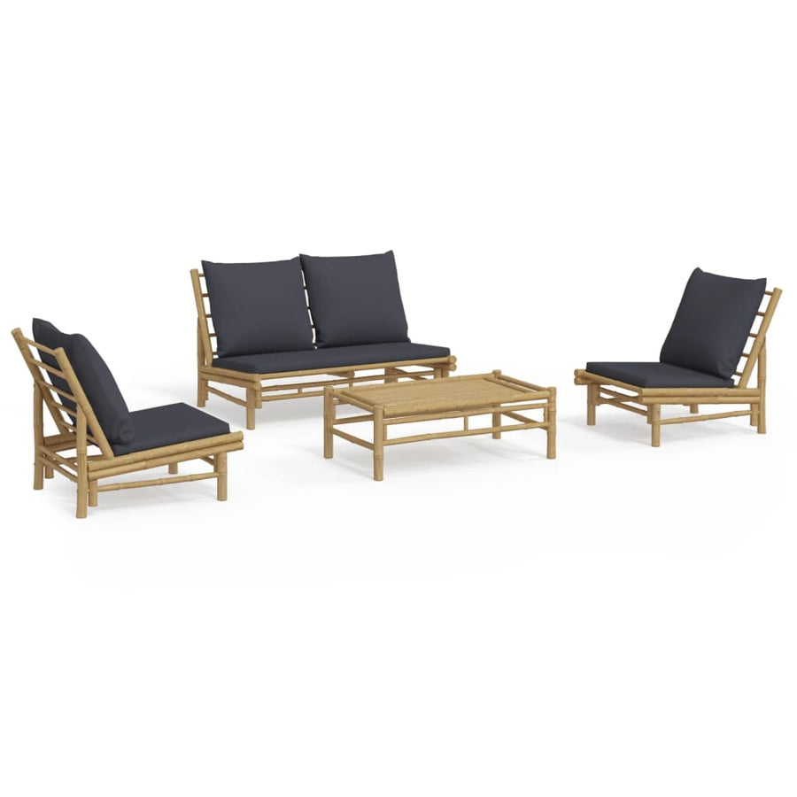4-Delige Loungeset Met Kussens Bamboe 1