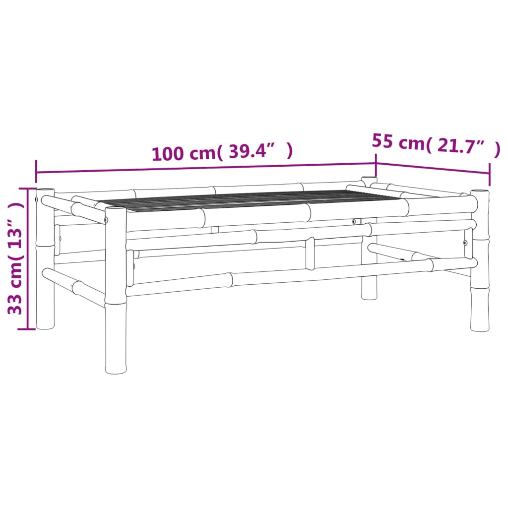 3-Delige Loungeset Met Kussens Bamboe Donkergrijs 2x Bank + Tafel