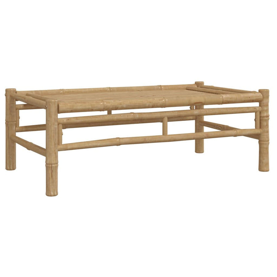3-Delige Loungeset Met Kussens Bamboe Wit Crème 2x Bank + Tafel