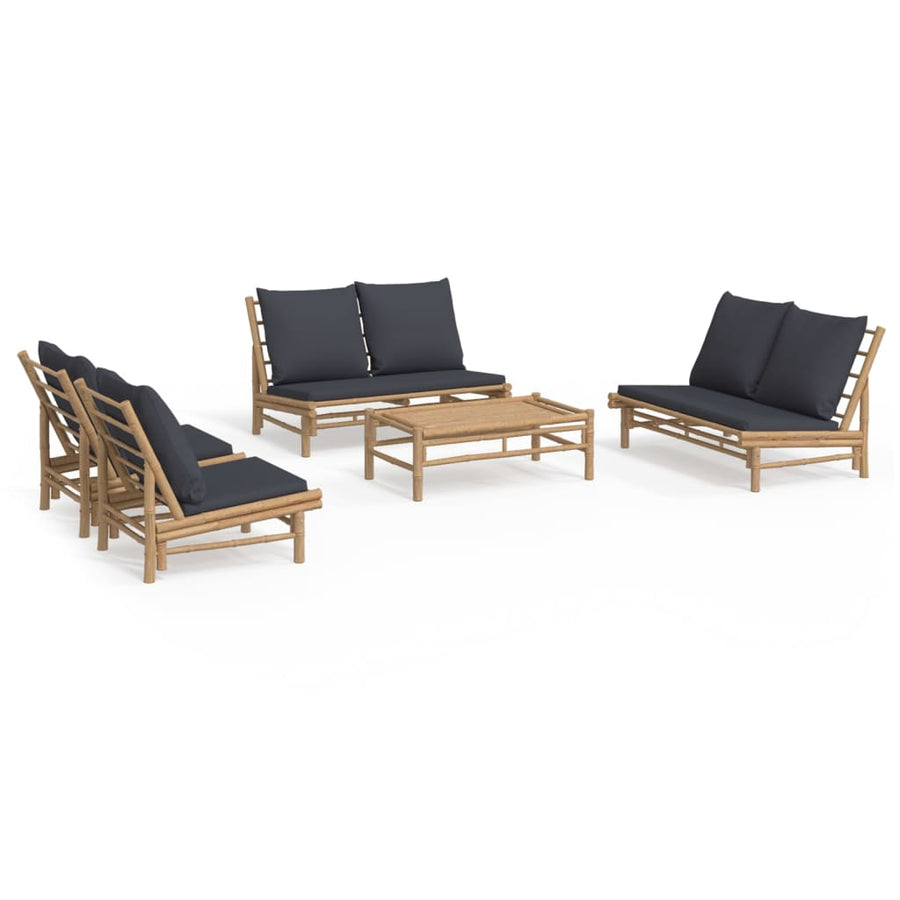 5-Delige Loungeset Met Kussens Bamboe 1