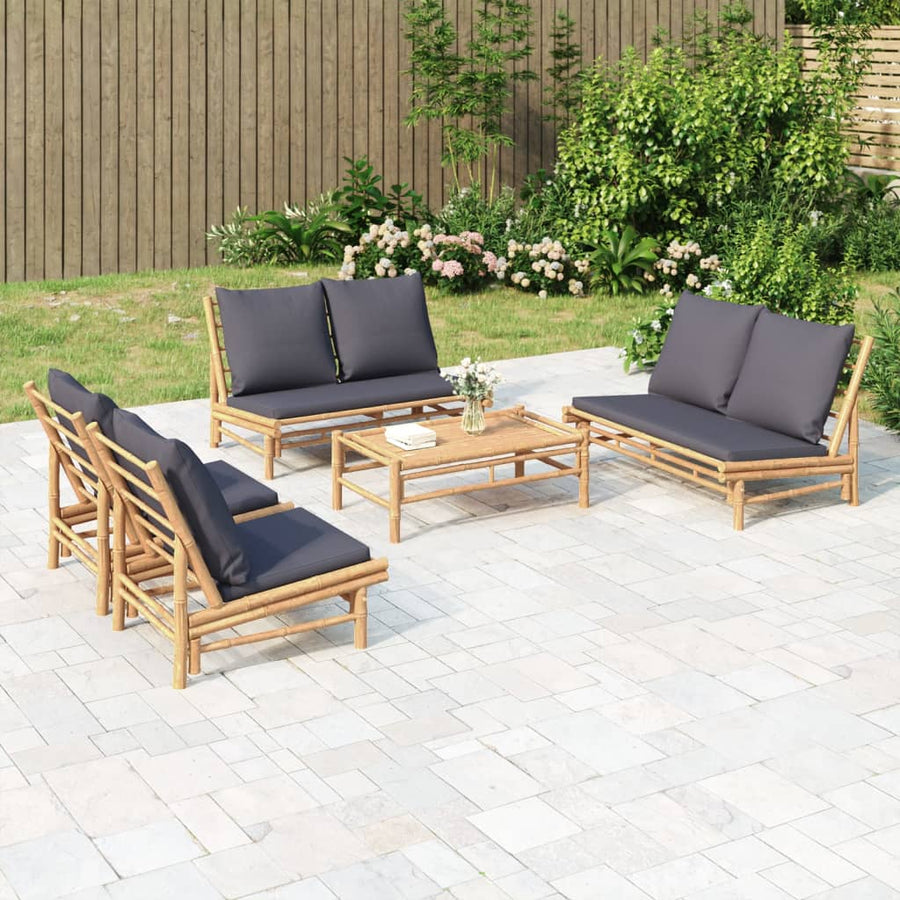 5-Delige Loungeset Met Kussens Bamboe 1