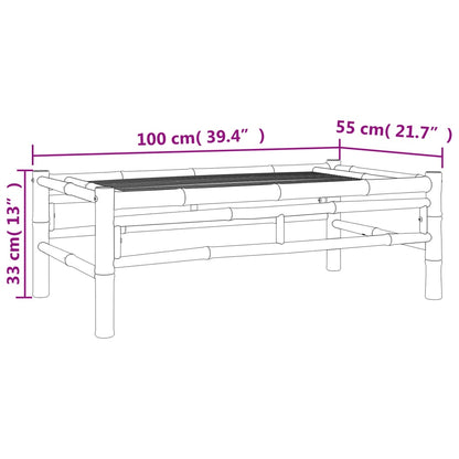 5-Delige Loungeset Met Kussens Bamboe Wit Crème 4x stoel + Tafel