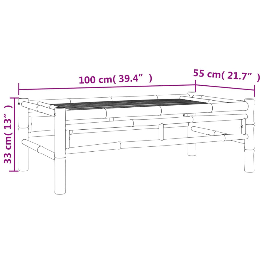 3-Delige Loungeset Met Kussens Bamboe Donkergrijs 2x stoel + Tafel