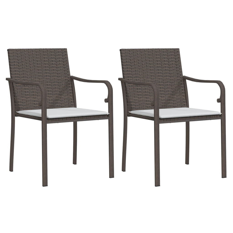 Tuinstoelen Met Kussens 56X59X84 Cm Poly Rattan 2 Bruin