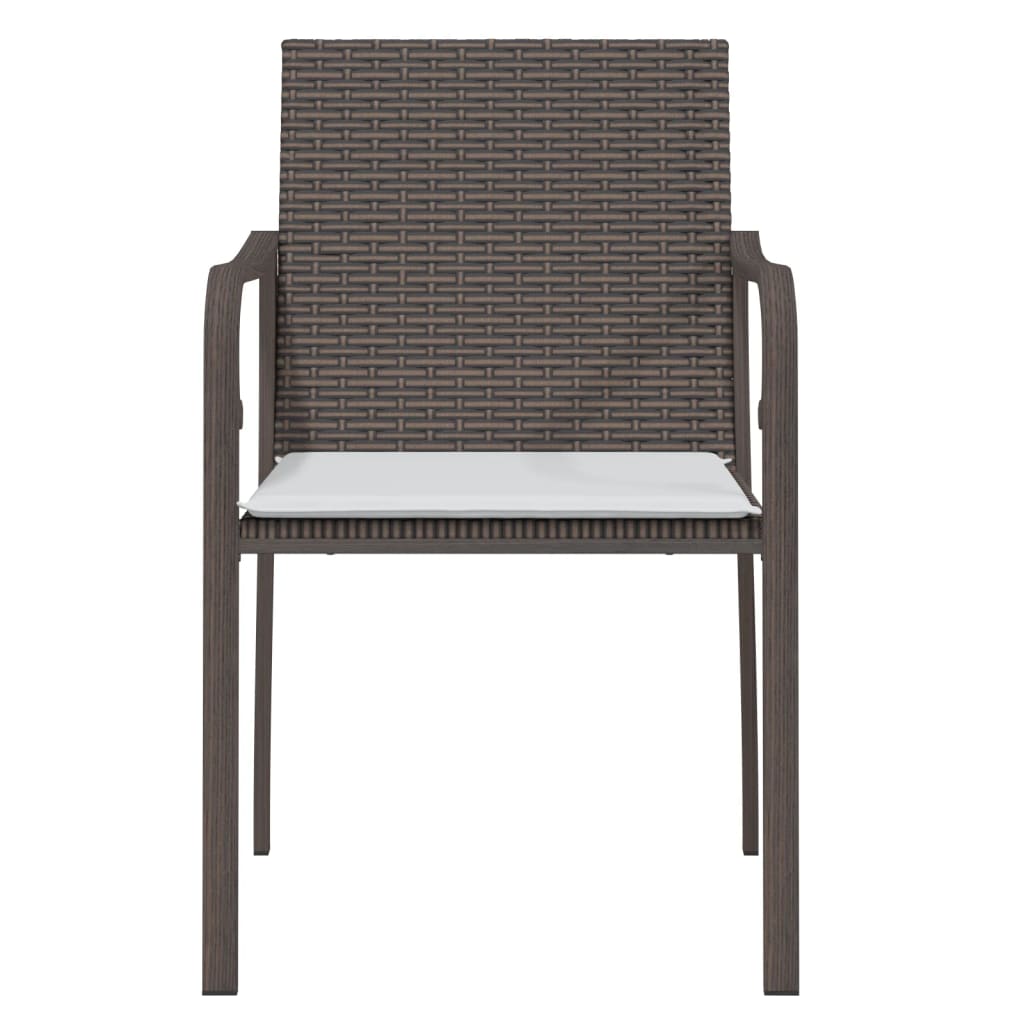 Tuinstoelen Met Kussens 56X59X84 Cm Poly Rattan 2 Bruin