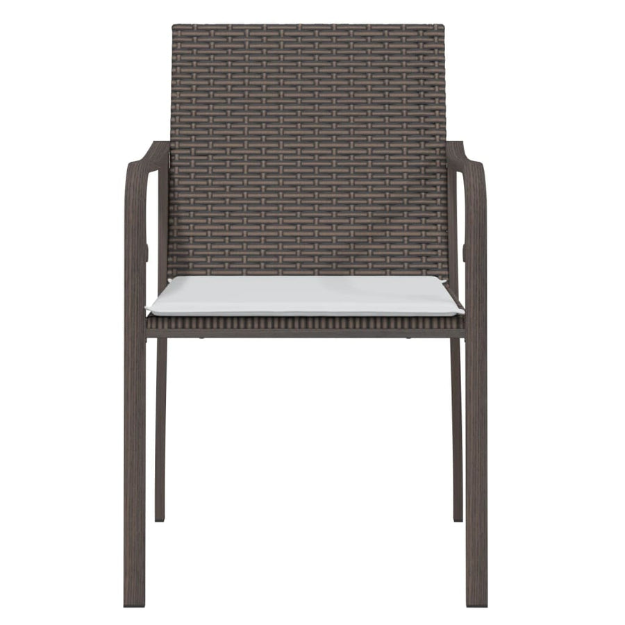 Tuinstoelen Met Kussens 56X59X84 Cm Poly Rattan 2 Bruin