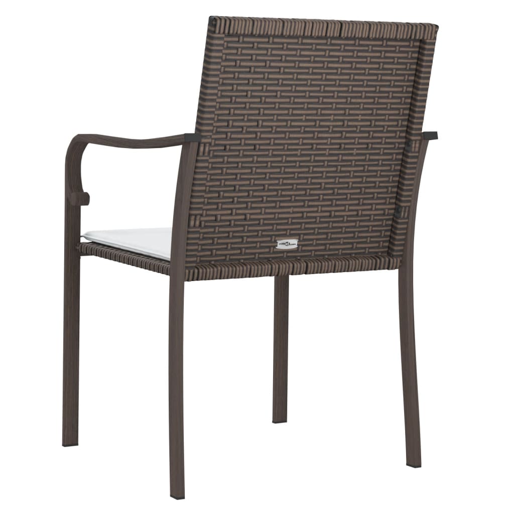 Tuinstoelen Met Kussens 56X59X84 Cm Poly Rattan 2 Bruin