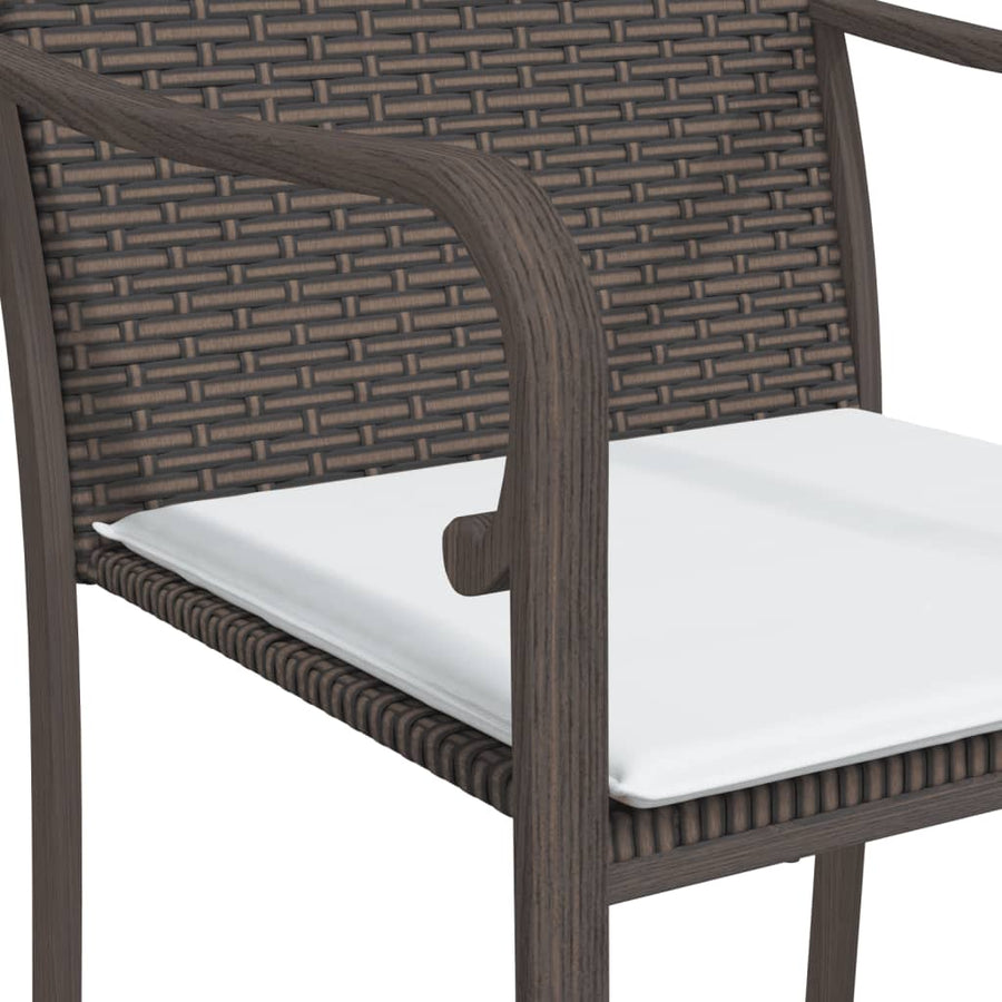 Tuinstoelen Met Kussens 56X59X84 Cm Poly Rattan 2 Bruin