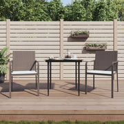 Tuinstoelen 2 st poly rattan bruin 56x59x84 cm