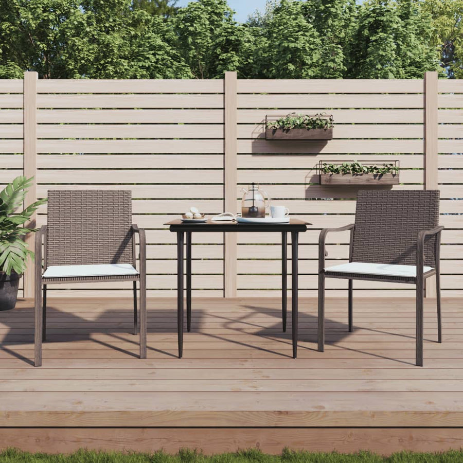 Tuinstoelen Met Kussens 56X59X84 Cm Poly Rattan 2 Bruin