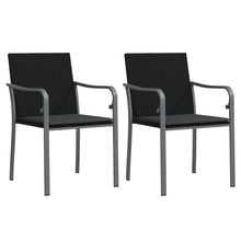 Tuinstoelen Met Kussens 56X59X84 Cm Poly Rattan 2 Zwart