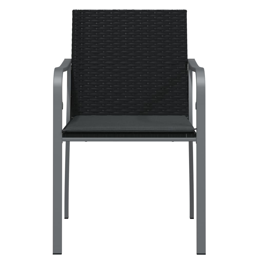 Tuinstoelen Met Kussens 56X59X84 Cm Poly Rattan 2 Zwart