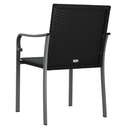 Tuinstoelen Met Kussens 56X59X84 Cm Poly Rattan 2 Zwart