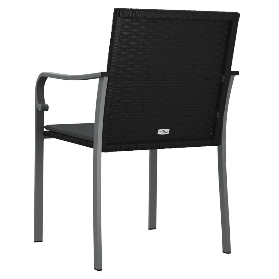 Tuinstoelen Met Kussens 56X59X84 Cm Poly Rattan 2 Zwart