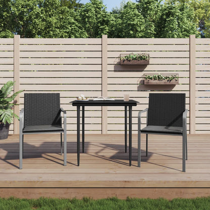 Tuinstoelen Met Kussens 56X59X84 Cm Poly Rattan 2 Zwart