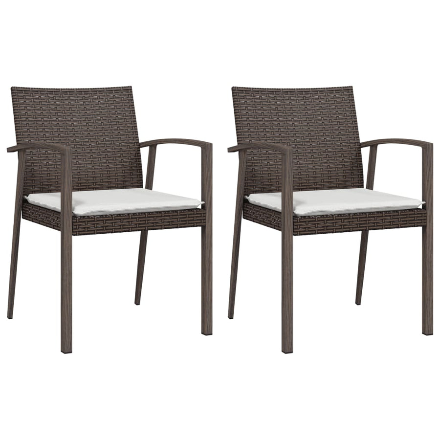 Tuinstoelen Met Kussens 56,5X57X83 Cm Poly Rattan 2 Bruin
