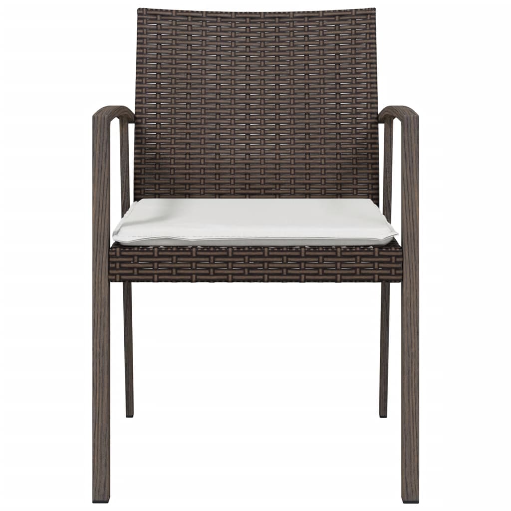 Tuinstoelen Met Kussens 56,5X57X83 Cm Poly Rattan 2 Bruin