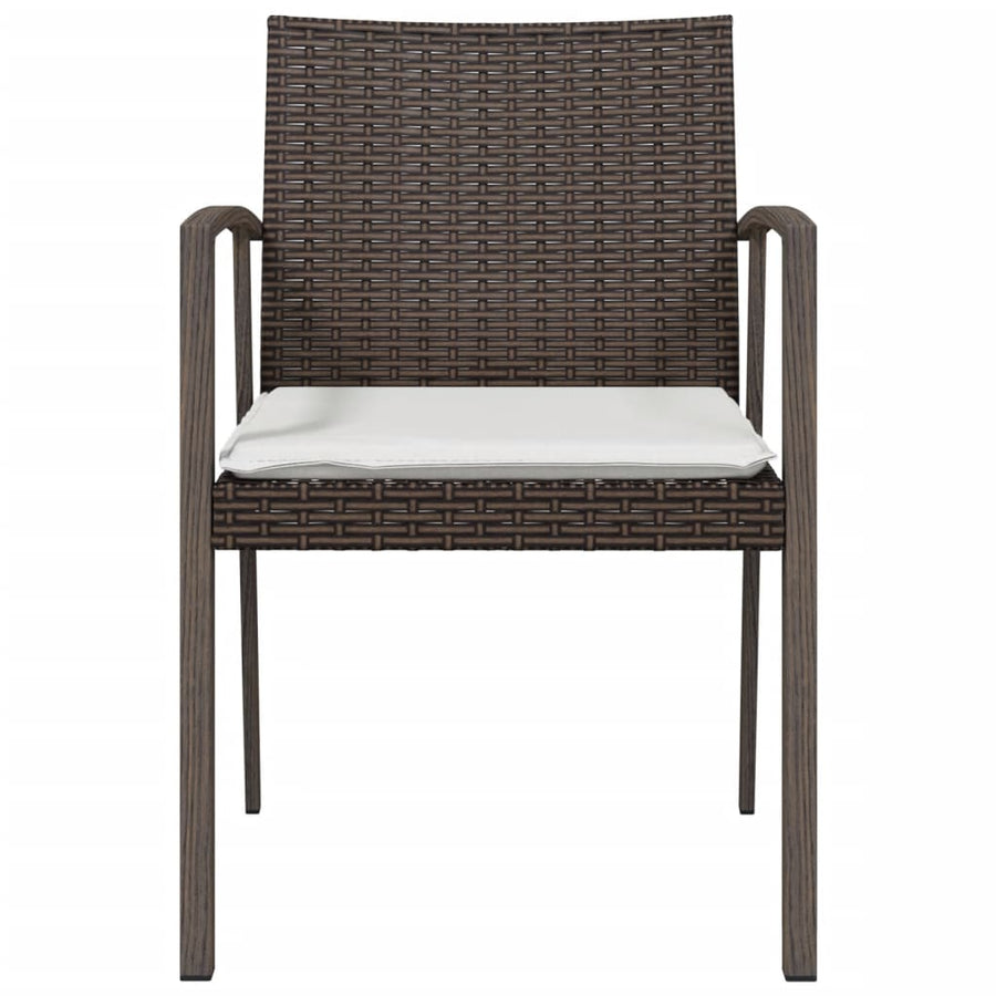 Tuinstoelen Met Kussens 56,5X57X83 Cm Poly Rattan 2 Bruin