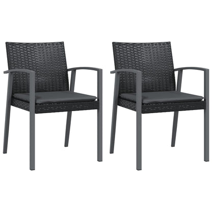 Tuinstoelen Met Kussens 56,5X57X83 Cm Poly Rattan 2 Zwart