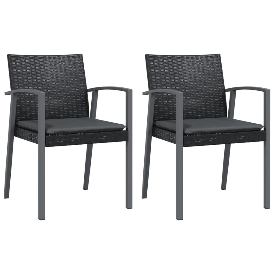 Tuinstoelen Met Kussens 56,5X57X83 Cm Poly Rattan 2 Zwart