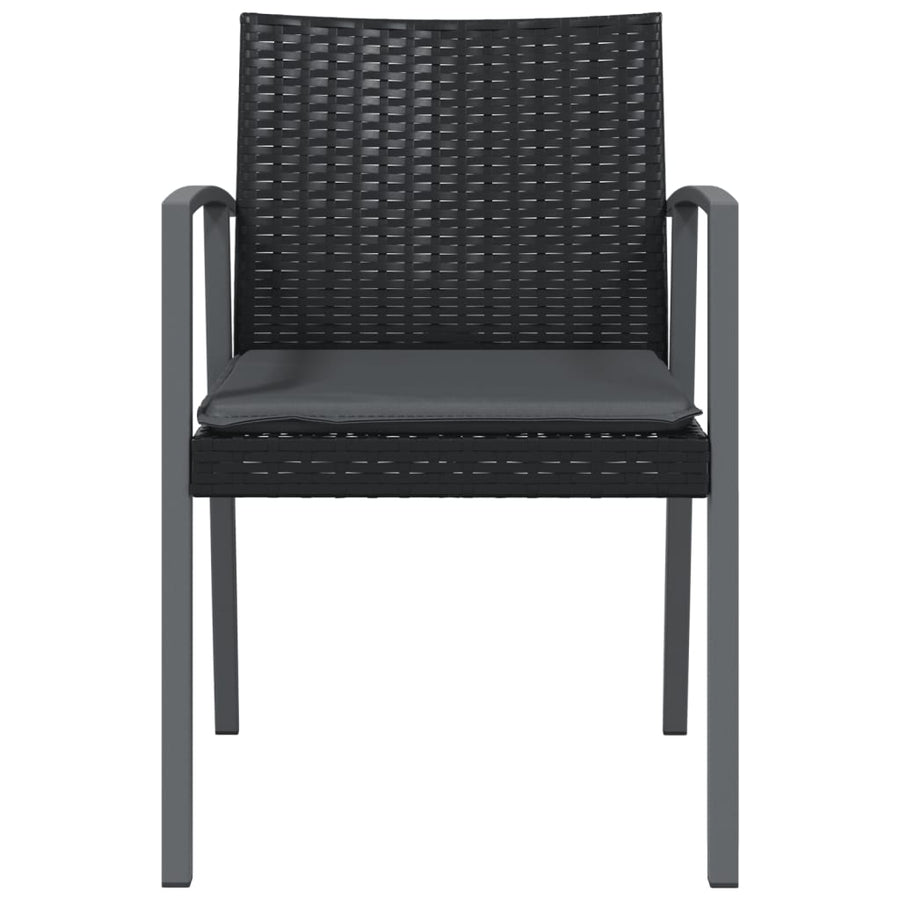 Tuinstoelen Met Kussens 56,5X57X83 Cm Poly Rattan 2 Zwart