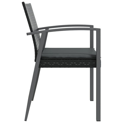 Tuinstoelen Met Kussens 56,5X57X83 Cm Poly Rattan 2 Zwart