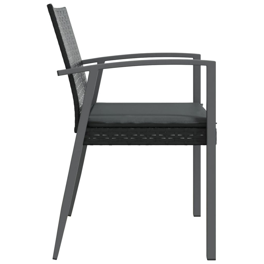 Tuinstoelen Met Kussens 56,5X57X83 Cm Poly Rattan 2 Zwart