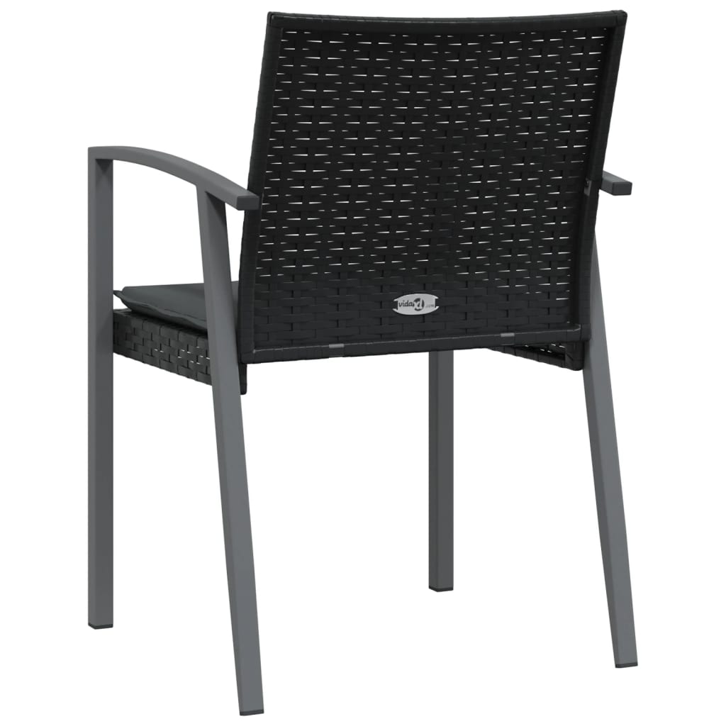 Tuinstoelen Met Kussens 56,5X57X83 Cm Poly Rattan 2 Zwart