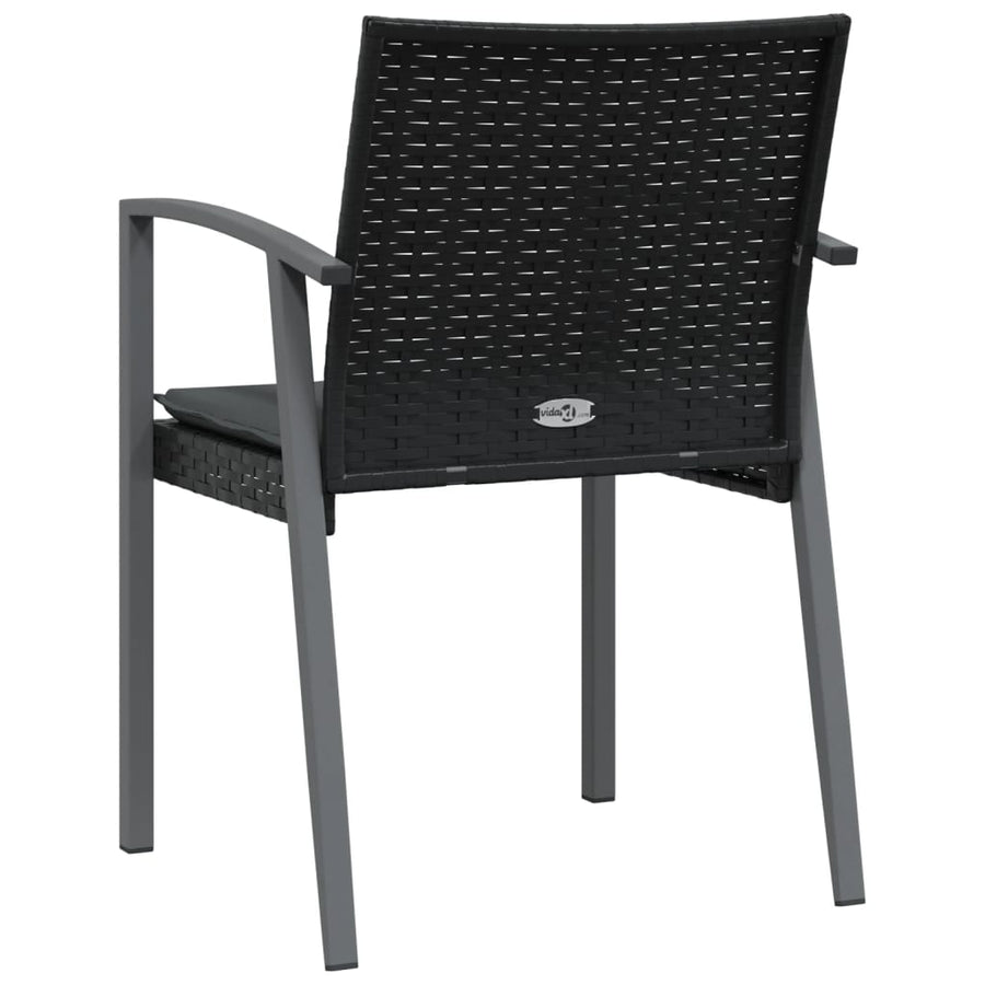 Tuinstoelen Met Kussens 56,5X57X83 Cm Poly Rattan 2 Zwart