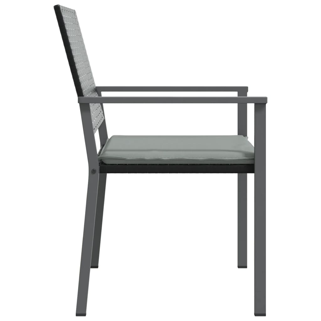 Tuinstoelen Met Kussens 54X6,5X89 Cm Poly Rattan Zwart 2 Ja