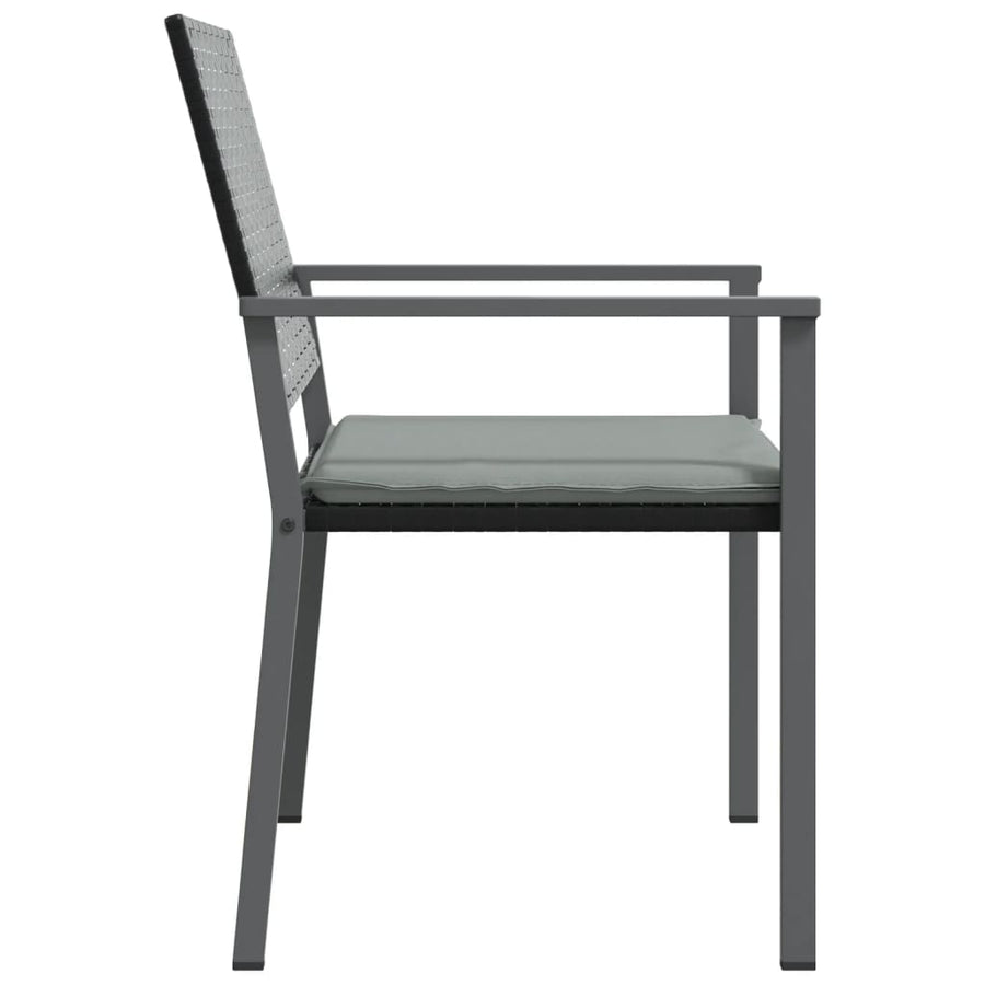 Tuinstoelen Met Kussens 54X6,5X89 Cm Poly Rattan Zwart 2 Ja